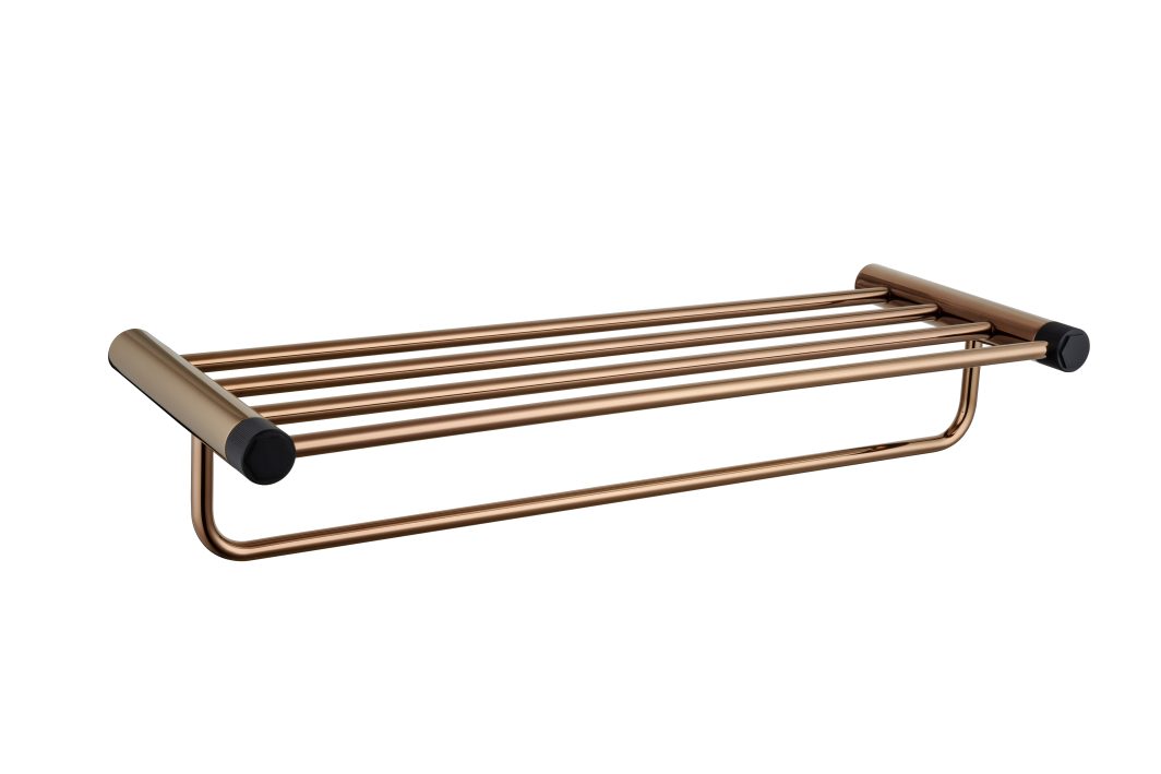 rose gold towel rack